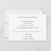 Invitation RSVP de réception de mariage Chic Rose et rayures (Dos)