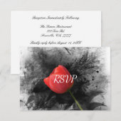 Invitation RSVP de réception de mariage Red Tulip (Devant / Derrière)
