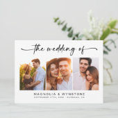 Invitation RSVP du code QR | Modern Trois Mariage photo (Debout devant)