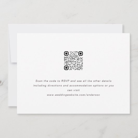 Invitation RSVP du code QR | Modern Trois Mariage photo (Dos)