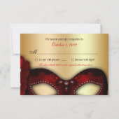 Invitation RSVP du parti Masquerade (Dos)