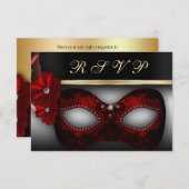 Invitation RSVP du parti Masquerade (Devant / Derrière)