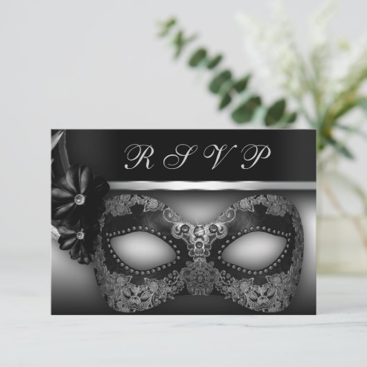 Invitation RSVP du parti Masquerade (Debout devant)