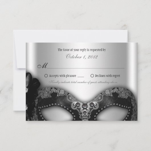 Invitation RSVP du parti Masquerade (Dos)