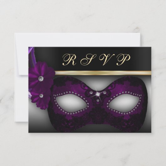 Invitation RSVP du parti Masquerade (Devant)