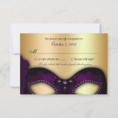 Invitation RSVP du parti Masquerade (Dos)