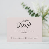 Invitation RSVP écriture manuscrite de feuille botanique de j (Debout devant)