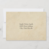 Invitation RSVP élégant de mariage vintage (Dos)