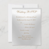 Invitation RSVP Élégant Événement Or Argent Blanc (Dos)
