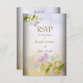 Invitation RSVP Elegant Événement Or Argent Blanc (Devant / Derrière)
