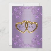 Invitation RSVP élégant mariage satin violet (Dos)