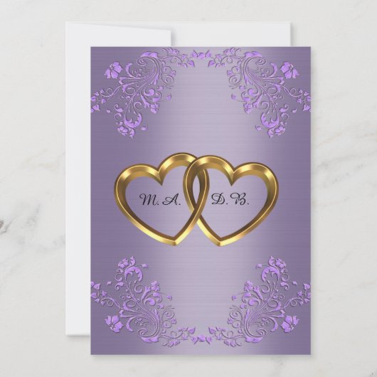 Invitation RSVP élégant mariage satin violet (Dos)