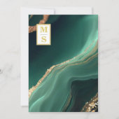 Invitation *~ RSVP Emerald Green QR Initiales AR66 Mariage (Devant)