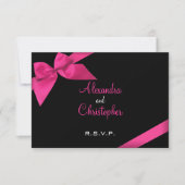 Invitation RSVP en ruban rose (Devant)