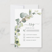 Invitation RSVP Eucalyptus Verdure Succulente Élégant (Devant)
