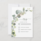 Invitation RSVP Eucalyptus Verdure Succulente Élégante (Devant)