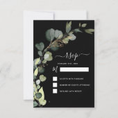 Invitation RSVP Eucalyptus Verdure Succulente Élégante (Devant)