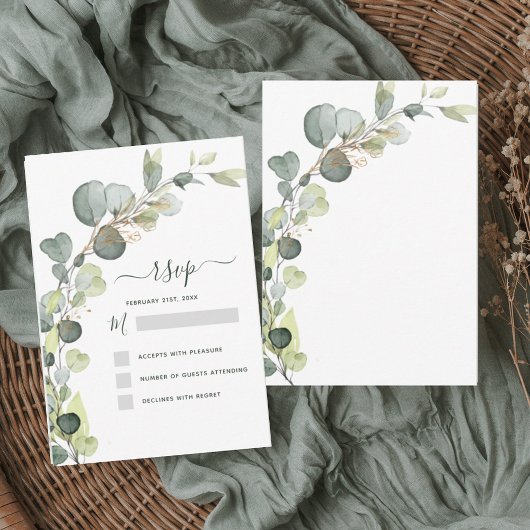 Invitation RSVP Eucalyptus Verdure Succulente Élégante