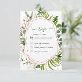 Invitation RSVP Eucalyptus Vert Géométrique Élégant (Debout devant)