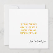 Invitation RSVP fêter l'amour et les tournesols d'or (Dos)