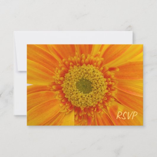 Invitation RSVP Fleur Orange (Devant)