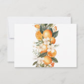 Invitation RSVP Fleurs de mariage Fruits Floraux Oranges (Dos)