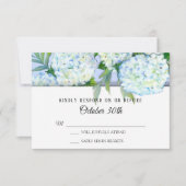 Invitation RSVP Fleurs de mariage Hydrangeas Bleu pervenche (Devant)