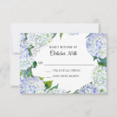 Invitation RSVP Fleurs de mariage Lilas et hydrangeas blancs (Devant)