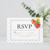 Invitation RSVP | Fleurs pois et aquarelles (Debout devant)