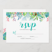 Invitation RSVP Fleurs tropicales et typographie moderne (Devant / Derrière)