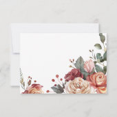 Invitation RSVP Floral Bohème Neutre Rustique (Dos)