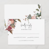Invitation RSVP Floral Bohème Neutre Rustique (Devant / Derrière)
