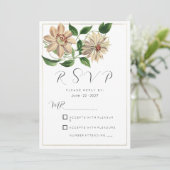 Invitation RSVP floral vert blanc (Debout devant)