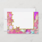 Invitation RSVP Gold Star Abstrait Turquoise Tie Dye (Dos)