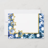 Invitation RSVP Gold Star Blue Damas (Dos)