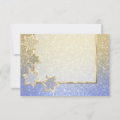 Invitation RSVP Gold Star Blue Gold Ombre (Dos)