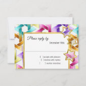 Invitation RSVP Gold Star couleur Damask (Devant)