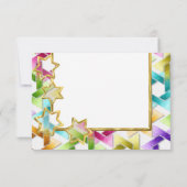 Invitation RSVP Gold Star couleur Damask (Dos)