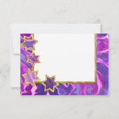 Invitation RSVP Gold Star Purple Rose Damas (Dos)