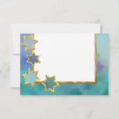 Invitation RSVP Gold Star Résumé Design bleu (Dos)