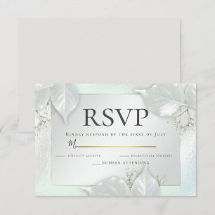 Invitation RSVP Honeydew Green Pearl Shimmer