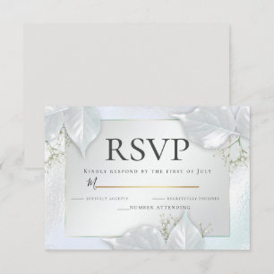 Invitation RSVP Icy Blue Pearl Shimmer