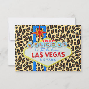Invitation RSVP invité de mariage à Las Vegas impression léop