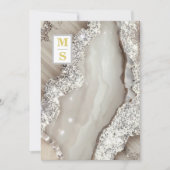 Invitation *~ RSVP IVORY Silver QR Initiales AR66 Mariage (Devant)