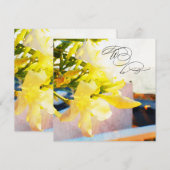 Invitation *~* RSVP Jaune Aquarelle Florale AR15 QR MARIAGE (Devant / Derrière)