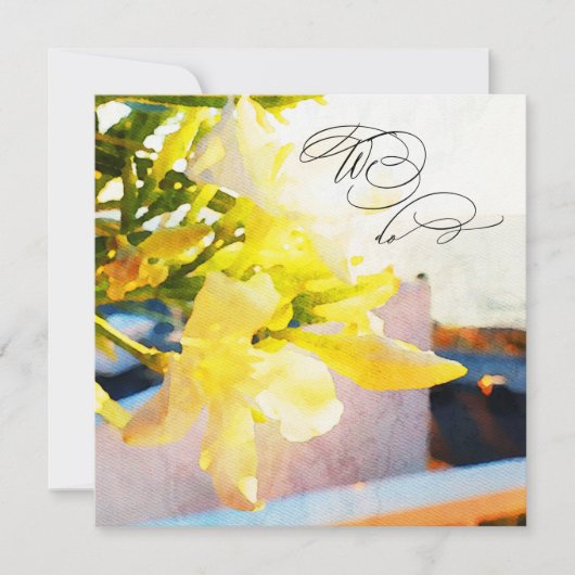 Invitation *~* RSVP Jaune Aquarelle Florale AR15 QR MARIAGE (Devant)