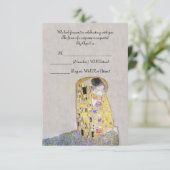 Invitation RSVP "Le baiser" Klimt Art Nouveau Mariage (Debout devant)