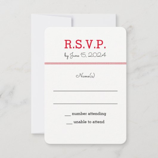 Invitation RSVP Mariage Amour Baseball (Devant)