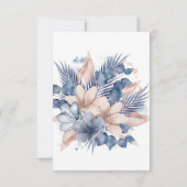 Invitation RSVP Mariage Blush Blue Peach Beige Floral Blanc (Dos)