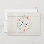 Invitation RSVP Mariage Blush Ivory Rose Rustique Planche en (Dos)